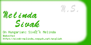 melinda sivak business card